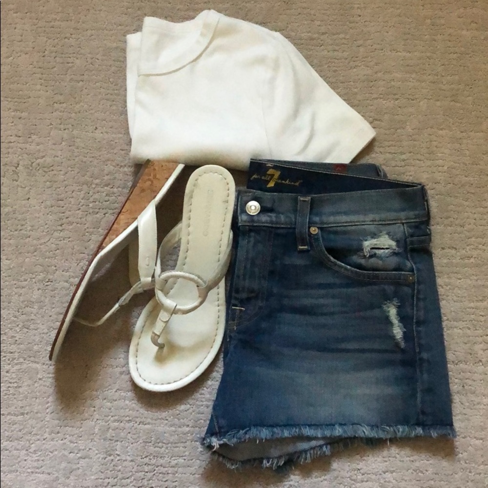 7 for all Mankind Raw Hem Denim Short